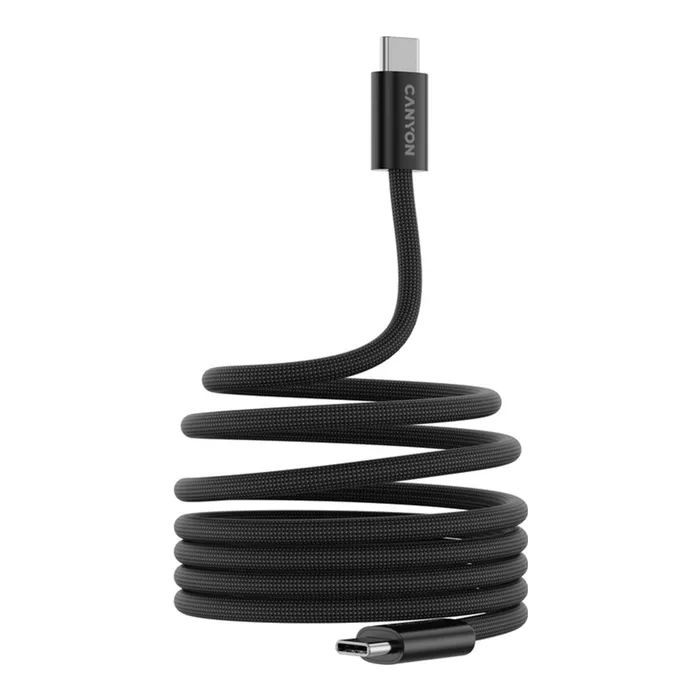 Дата кабель USB-C to USB-C 1.0m 60W Magnet Braided Black Canyon (CND-CCMG60AB15B) изображение 3