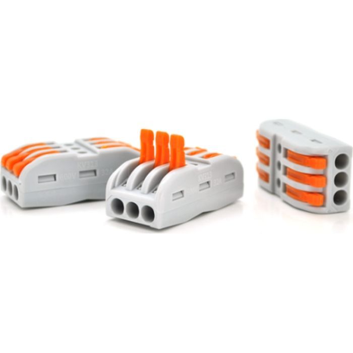 Соединитель кабеля 3-pin аналог WAGO K773-313, 15штпак Voltronic (K773-313/15)