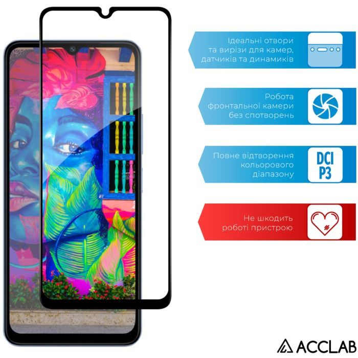 Скло захисне ACCLAB Full Glue Xiaomi Redmi A3 Black (1283126591327) зображення 5