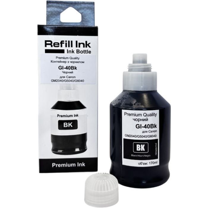 Чернила Premium Quality Canon GI-40BK 170ml, black, pigmented (70264915)