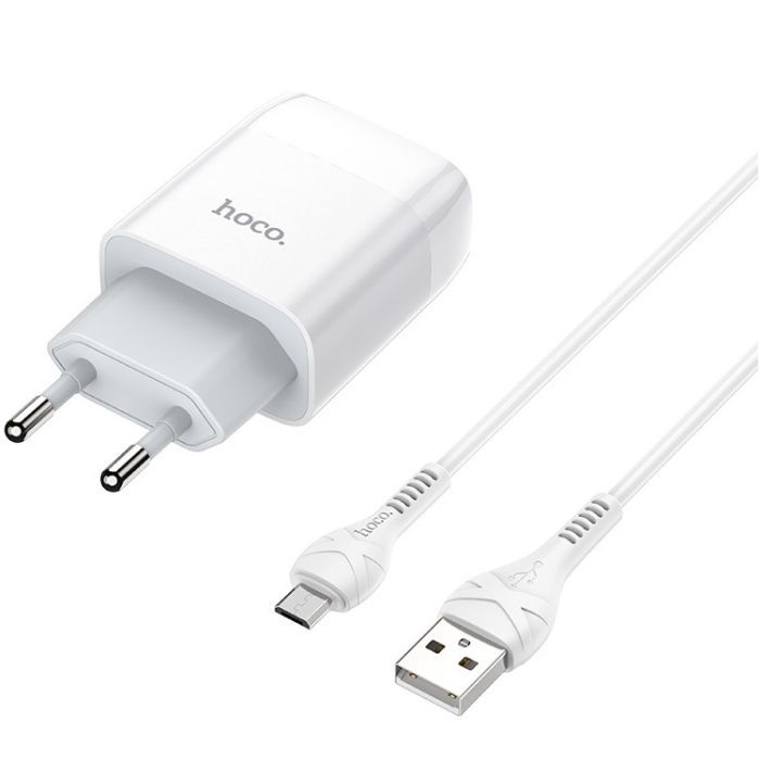 Зарядний пристрій HOCO C73A Glorious 2xUSB + cable Micro 5P 12W White (6931474713063) зображення 2