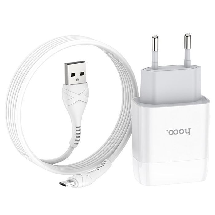 Зарядний пристрій HOCO C73A Glorious 2xUSB + cable Micro 5P 12W White (6931474713063) зображення 3