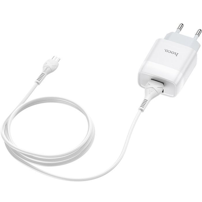 Зарядний пристрій HOCO C73A Glorious 2xUSB + cable Micro 5P 12W White (6931474713063) зображення 5