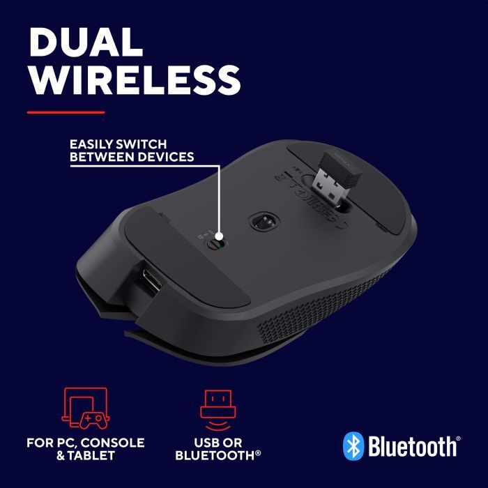 Мышка GamePro Genesis Avenger Wireless/Bluetooth/USB White (GM096W) изображение 12