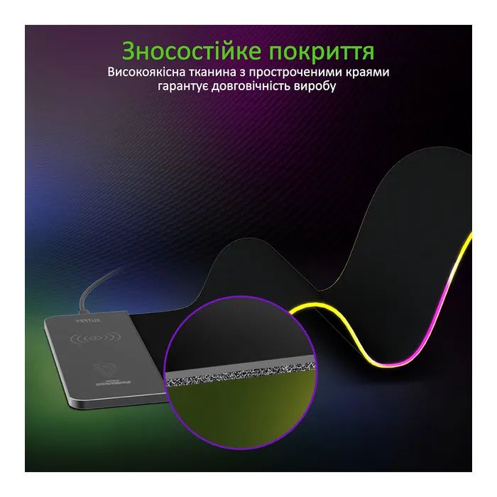 Коврик для мышки Vertux RaftPad-Qi з бездротовою зарядкою 15 Вт Black (raftpad-qi.black) изображение 6