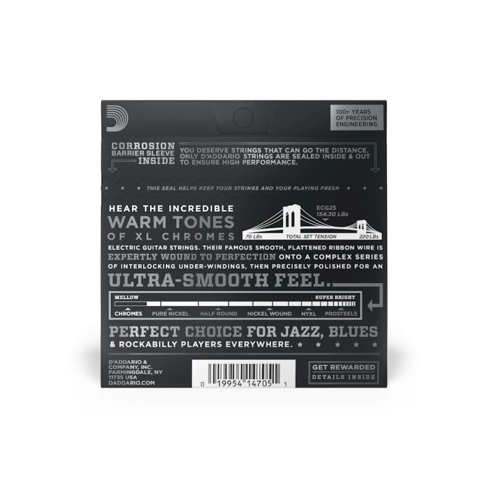 Струни для гітари D'Addario XL Chromes Light (12-52) (ECG25) зображення 3