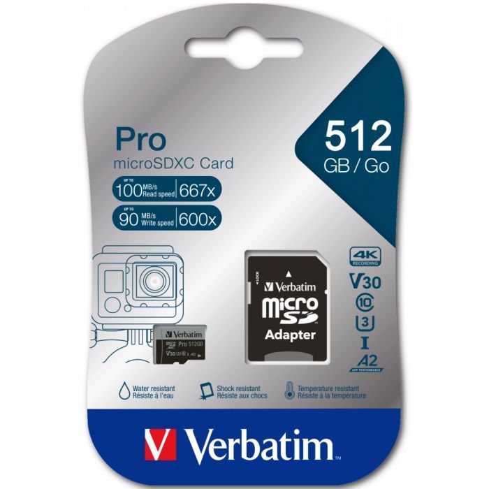 Карта пам'яті Verbatim 512GB microSDXC class 10 UHS-III PRO (47046) зображення 3
