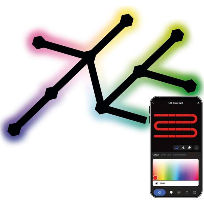 Світильник EMOS ZIW269R LINES 9шт. 34 Вт, RGBIC, WIFI black (ZIW269R)