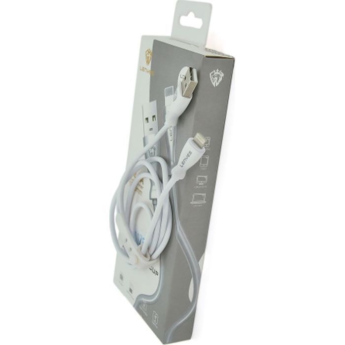 Дата кабель USB 2.0 AM to Lightning 1.0m 2.4A white Voltronic (LC901)