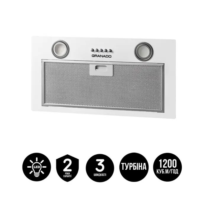 Витяжка кухонна GRANADO Palamos 3603-1200 White (GCH526355) зображення 2