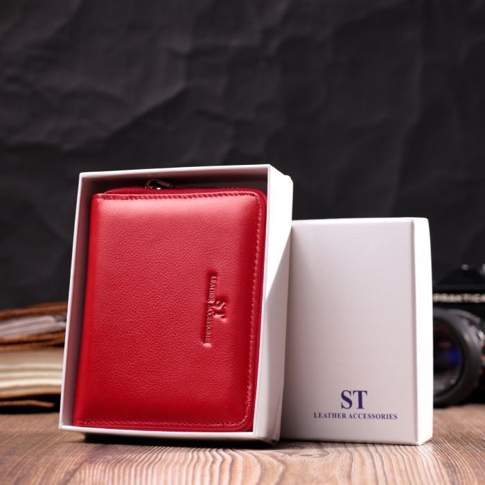Гаманець ST Leather З натуральної шкіри Червоний (22448) зображення 11