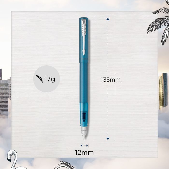 Ручка пір'яна Parker VECTOR 17 XL Metallic Teal CT  FP M (06 212) зображення 5