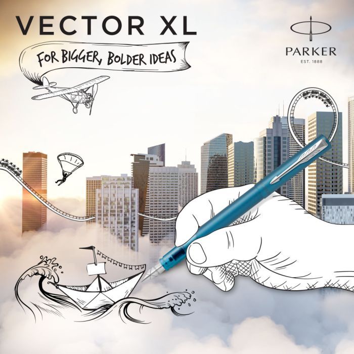 Ручка пір'яна Parker VECTOR 17 XL Metallic Teal CT  FP M (06 212) зображення 7