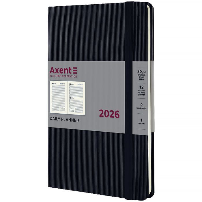 Тижневик Axent датований 2026 Partner Lines, 145х210, чорний (8815-26-01-A)