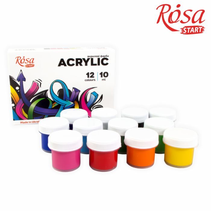 Акриловые краски Rosa START Graffiti 12 x10мл (4823098531074) изображение 3 Акриловые краски Rosa START Graffiti 12 x10мл (4823098531074) изображение 3
