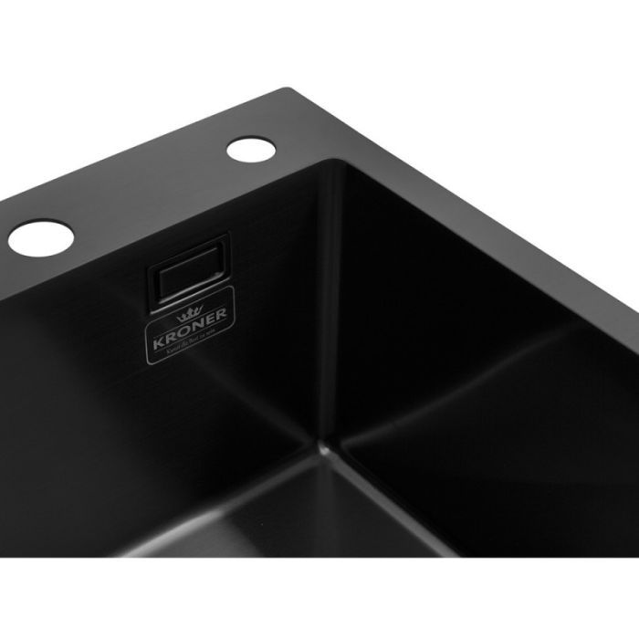 Мойка кухонная Kroner PVD Schwarze-4050HM (CV035374) изображение 6