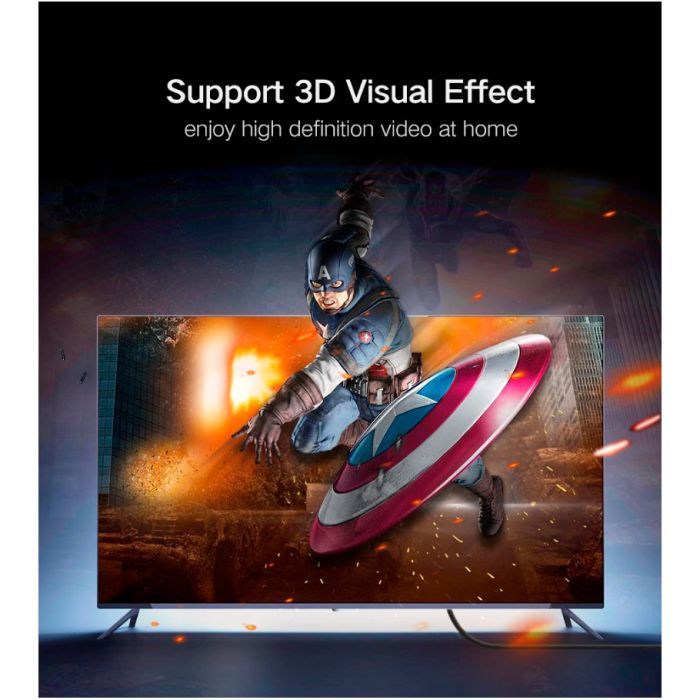 Кабель мультимедийный HDMI M to HDMI M 10.0m HD104 black Ugreen (10110) изображение 3