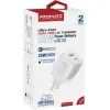 Зарядное устройство Promate USBC PD25W + USBA QC3.0 18W White (powerport-25ac.white) изображение 2