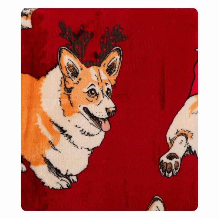 Плед Ardesto Christmas Flannel 160х200см, 100% полиэстер, рождественские корги (ART0119PB)