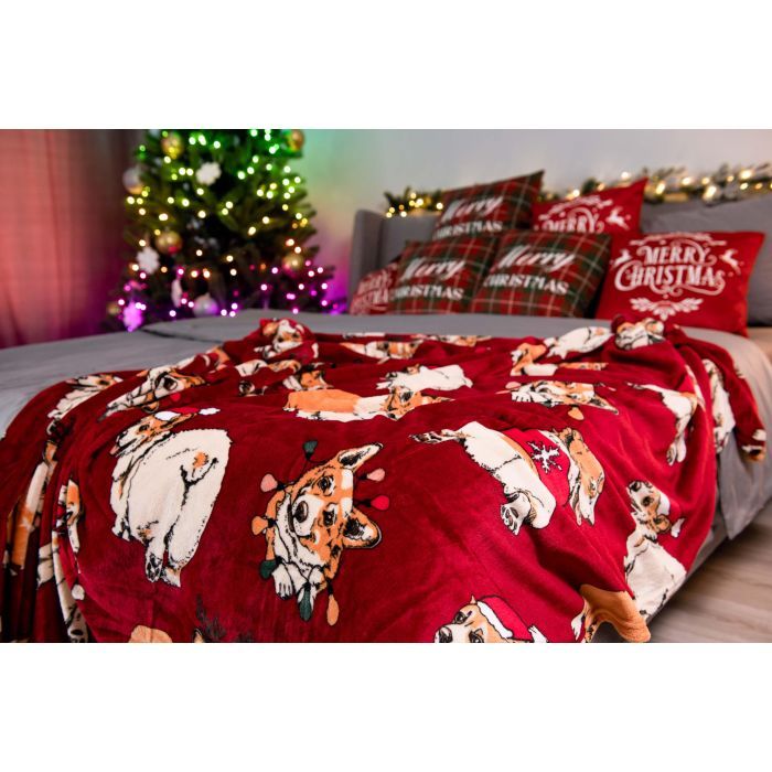 Плед Ardesto Christmas Flannel 160х200см, 100% полиэстер, рождественские корги (ART0119PB) изображение 5