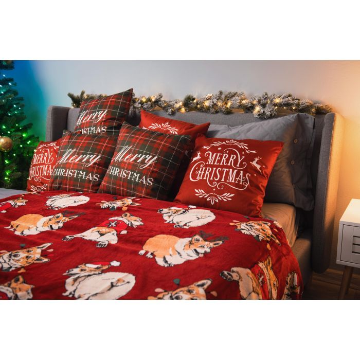 Плед Ardesto Christmas Flannel 160х200см, 100% полиэстер, рождественские корги (ART0119PB) изображение 6