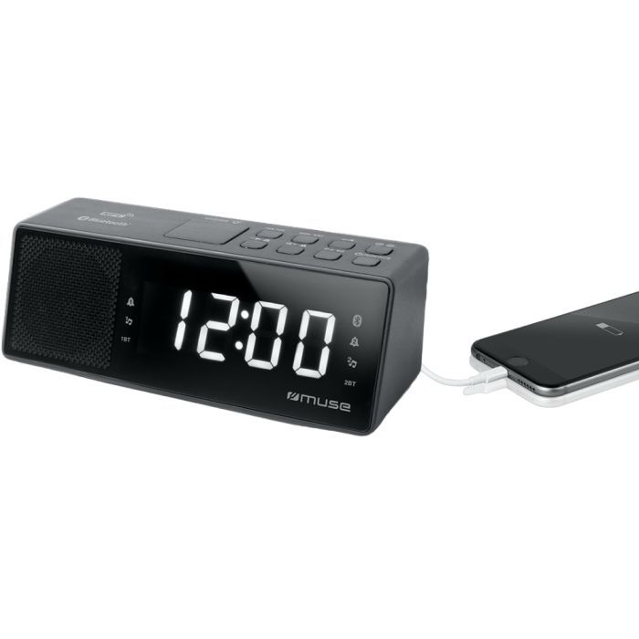 Настільний годинник Muse Радіо-годинник з USB чорний (M-172 BT) зображення 3