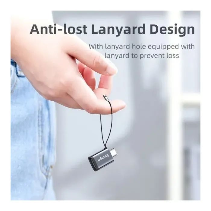 Переходник OTG USB 3.0 AF to USB-C M gray Essager (EZJAC-SRA0G) изображение 7