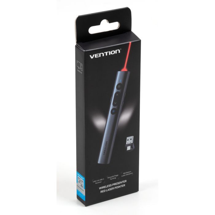 Презентер Vention PowerPoint Clicker with Red Laser Pointer Gray (KQIH0) зображення 9
