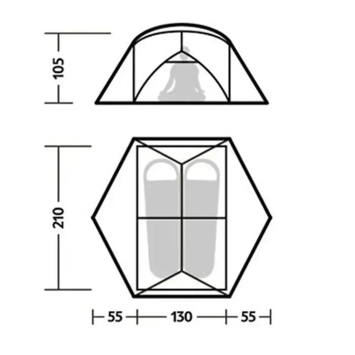 Палатка Naturehike надлегкий двомісний Mongar CNK2550WS016, 15D, сiрий (6927595770504) изображение 8