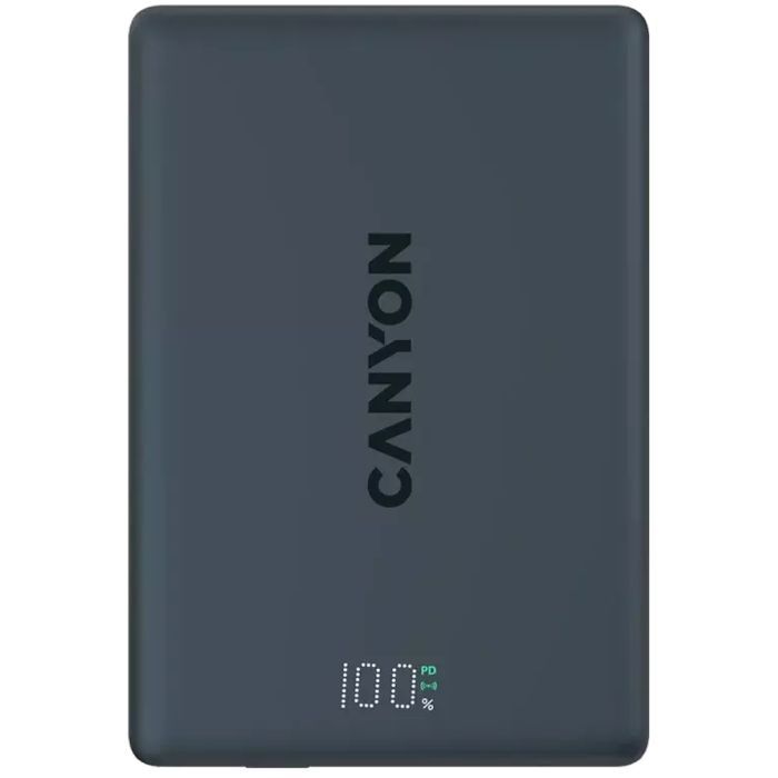 Батарея универсальная Canyon 5000mAh OnPower 500 PD20W Magnetic wireless MagSafe Black (CNS-CPB500B)