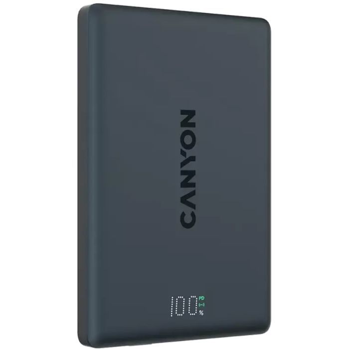 Батарея универсальная Canyon 5000mAh OnPower 500 PD20W Magnetic wireless MagSafe Black (CNS-CPB500B) изображение 2