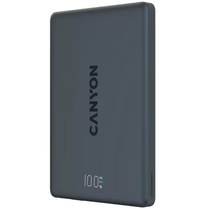 Батарея универсальная Canyon 5000mAh OnPower 500 PD20W Magnetic wireless MagSafe Black (CNS-CPB500B) изображение 3