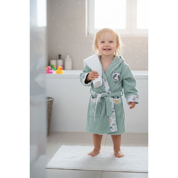 Халат дитячий Miniworld махровий (17015-128-green) зображення 4