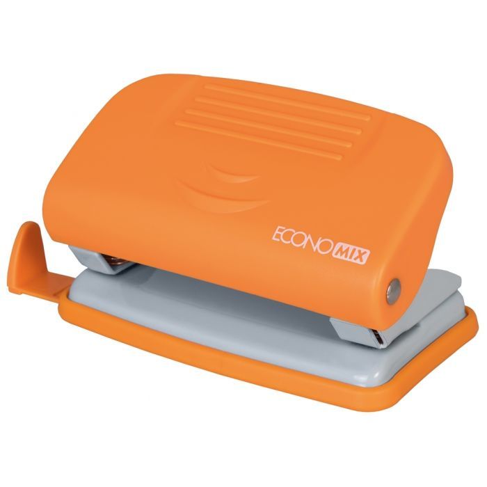Діркопробивач Economix пластиковий з лінійкою, до 10 аркушів помаранчевий (E40133-06)