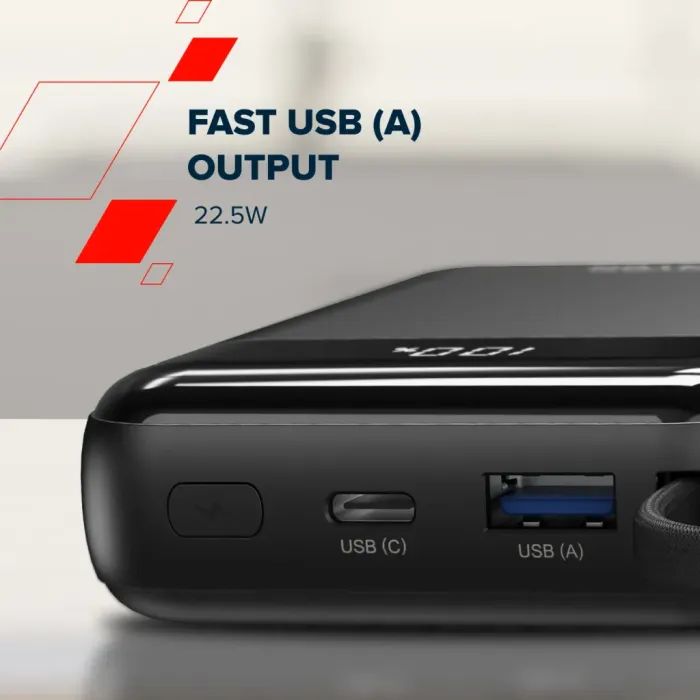 Батарея универсальная Canyon 10000mAh OnPower 104 PD/20W, QC/22.5W built-in cable Black (CNS-CPB104B) изображение 12