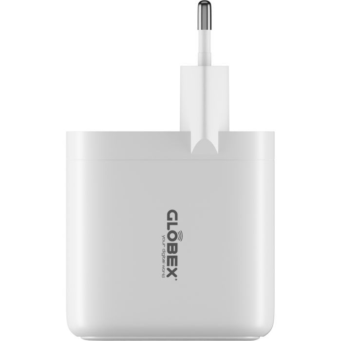 Зарядний пристрій Globex GaN 1xUSB + 1xUSB-C 65W FastPower white (GaN65WAC) зображення 2