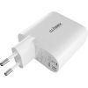 Зарядний пристрій Globex GaN 1xUSB + 1xUSB-C 65W FastPower white (GaN65WAC) зображення 3