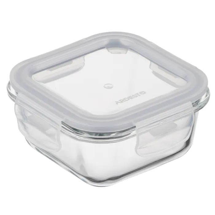 Пищевой контейнер Ardesto Gemini квадратний, 0.31л, боросилікатне скло, прозорий (AR1230BSQ)
