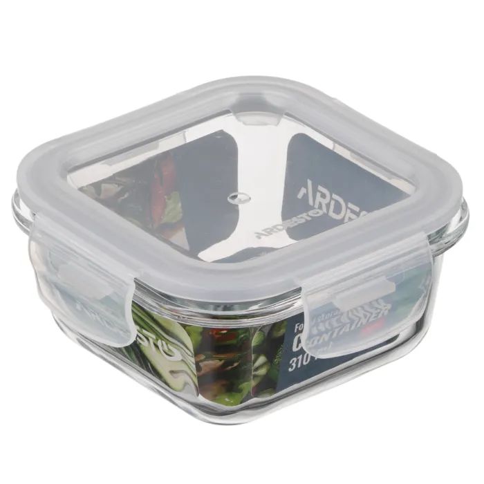 Пищевой контейнер Ardesto Gemini квадратний, 0.31л, боросилікатне скло, прозорий (AR1230BSQ) изображение 5