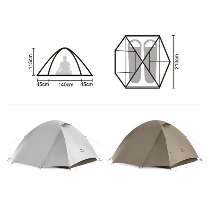Палатка Naturehike Greek Style CNK2300ZP024 світло-кавовий (6977465866370) изображение 2