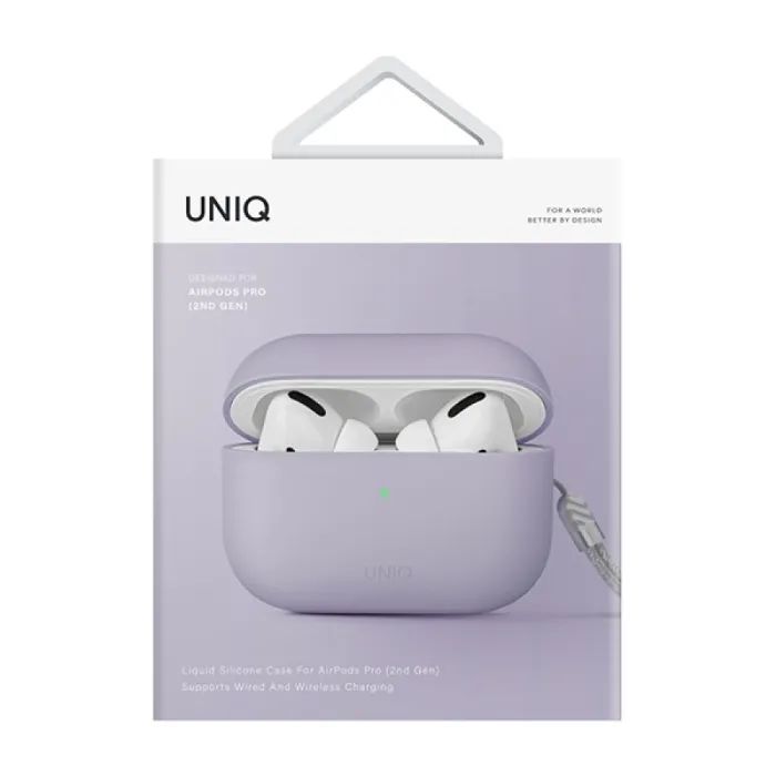 Чехол для наушников Uniq Lino AirPods Pro 2 gen Silicone Lilac lavender (8886463683569) изображение 5