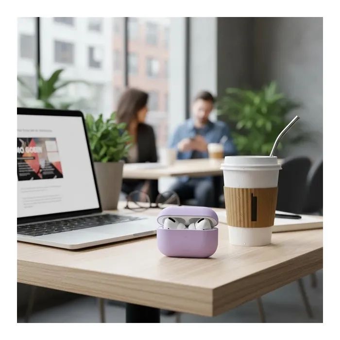 Чехол для наушников Uniq Lino AirPods Pro 2 gen Silicone Lilac lavender (8886463683569) изображение 7