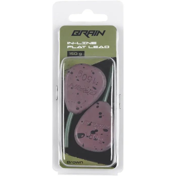 Грузило Brain In-Line Flat Lead 140g 2шт/уп Brown (1858.32.20) изображение 2
