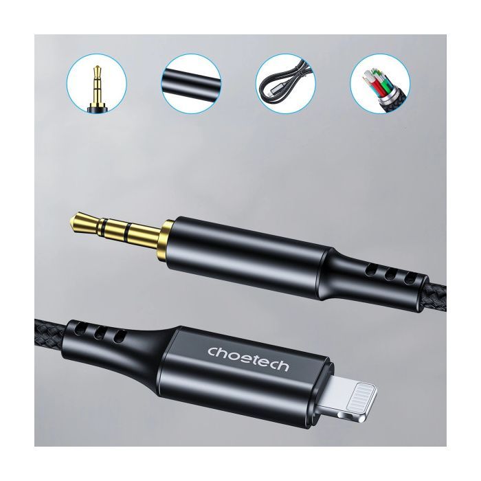 Кабель мультимедийный Lightning to 3.5mm M 2.0m Choetech (AUX009) изображение 3