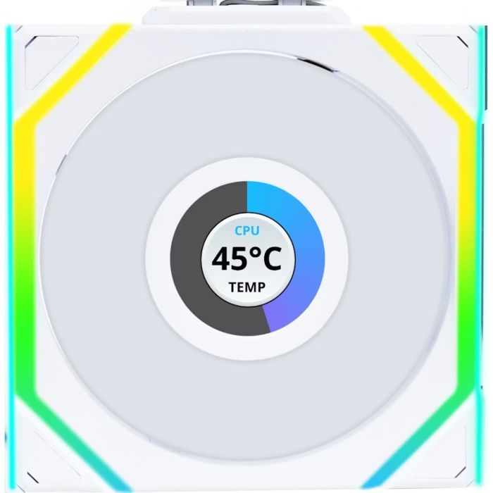 Кулер для корпуса Lian Li UNI Fan SL WIRELESS LCD 120-1, White (G99.12SLLCD1W1W.00)