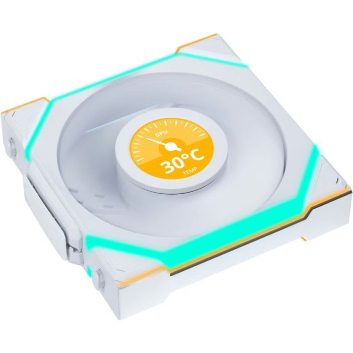 Кулер для корпуса Lian Li UNI Fan SL WIRELESS LCD 120-1, White (G99.12SLLCD1W1W.00) изображение 2