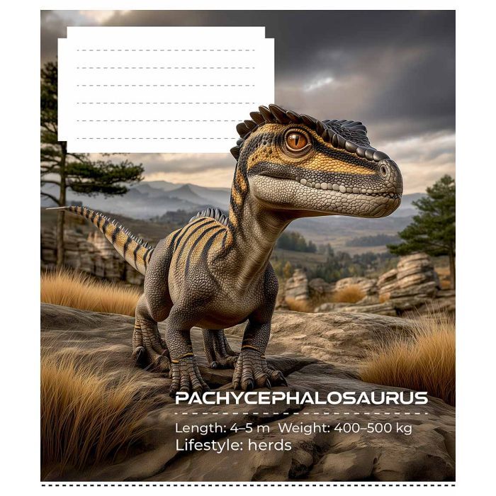 Зошит Школярик Dinosaurs 12 аркушів клітинка (012-3753K)