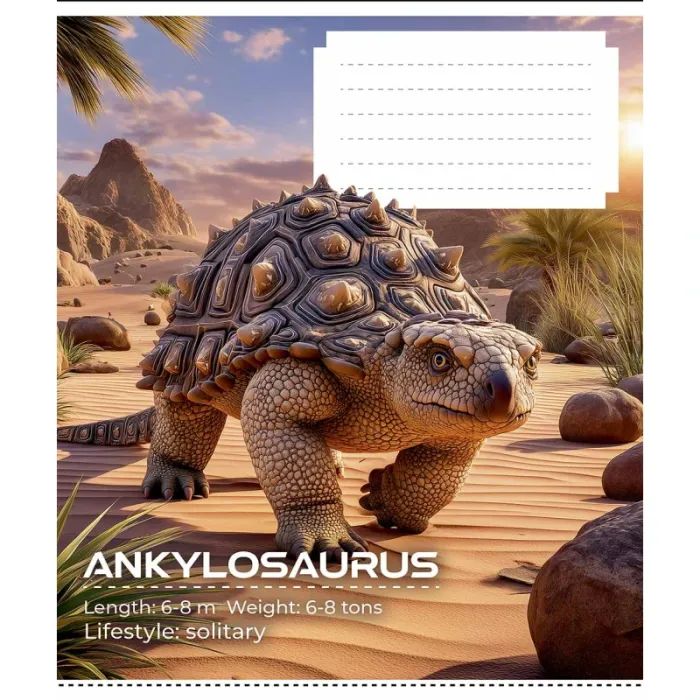 Зошит Школярик Dinosaurs 12 аркушів клітинка (012-3753K) зображення 4