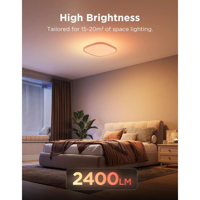 Светильник Govee H60A4 30cm Smart Square Ceiling Light, RGBWW + RGBIC, WI-FI/Bluetooth, білий (H80A4C01) изображение 13