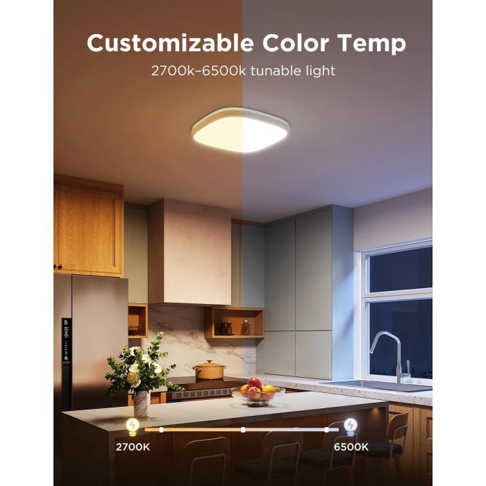 Светильник Govee H60A4 30cm Smart Square Ceiling Light, RGBWW + RGBIC, WI-FI/Bluetooth, білий (H80A4C01) изображение 14